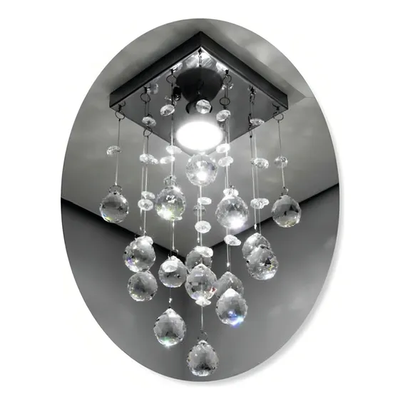 Lustre 14x14 Cristal Legítimo Cor Branco 110V/220V Foto 1