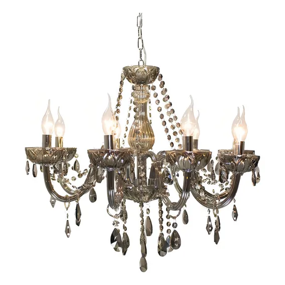 Lustre Anjou Bella Fumê 8 Braço 58cm Jf028s Foto 1