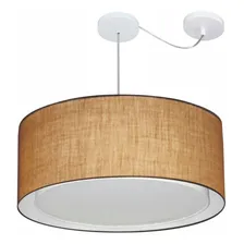 Lustre Cilindrico Desvio Centro 4318 Cúpula 60x30cm Palha 127/220V Foto mini 1