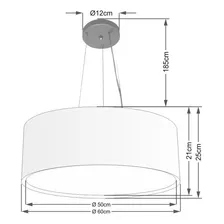Lustre Cilíndrico Duplo Md-4125 Cúpula 60x25cm Rustico Bege Foto mini  2