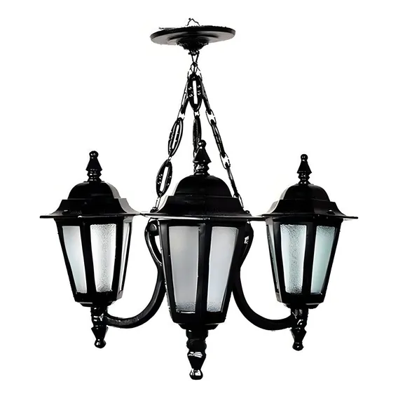 Lustre Colonial De Teto Holandês Com Corrente Em AlumÃnio Foto 1