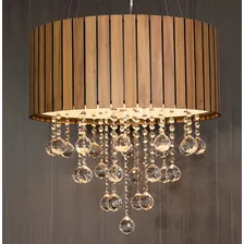 Lustre Com Cristais Ripado 60cm Amêndola Foto mini  3