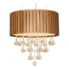 Lustre Com Cristais Ripado 60cm AmĂȘndola 110v/220v Foto mini 1