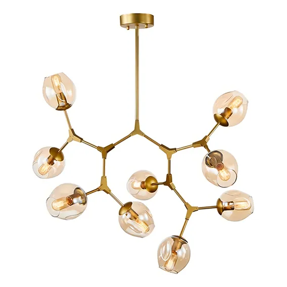Lustre Contemporâneo Pendente Krypton  Cor Dourado 110V/220V Foto 1
