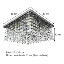 Lustre Cristal Autentico Legítimos 30x30 Ld006c Estrutura Transparente 127/220V Foto mini 4