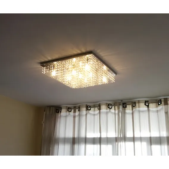 Lustre Cristal De Vidro K9 Pirâmide 50x50 Foto 1
