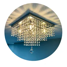 Lustre Cristal Legítimo 30x30 Sala Jantar LED Branco Frio Foto  mini 1