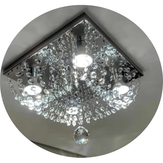 Lustre Cristal LegĂtimo 30x30cm Vai Montado Cor Branco 110v/220v Foto 1
