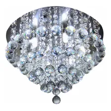 Lustre Cristal LegÃtimo Redondo Sala 40cm Diâmetro+ Estrutura Cristal E Inox 110v/220v Foto mini 2