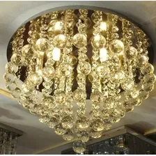 Lustre Cristal LegÃtimo Redondo Sala 40cm Diâmetro+ Estrutura Cristal E Inox 110v/220v Foto mini 1