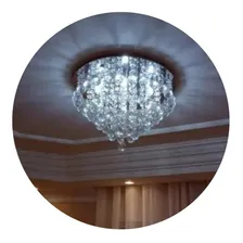 Lustre Cristal LegÃtimo Redondo Sala 40cm Diâmetro+ Estrutura Cristal E Inox 110v/220v Foto mini 4