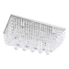 Lustre Cristal Legitimo Retangular Para 6 Lampadas Base Inox Foto  mini 1