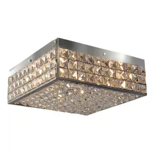 Lustre Cristal Plafon Quadrado Inox 6 Luzes G9 Windows Inox Foto  mini 1