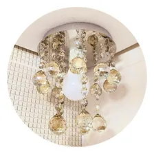 Lustre De Cristal Legítimo Honey Champanhe,vai Montado Foto mini 2