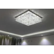 Lustre De Cristal Legítimo Plafon 70x70 Cm Cor Branco 110V/220V Foto mini 3