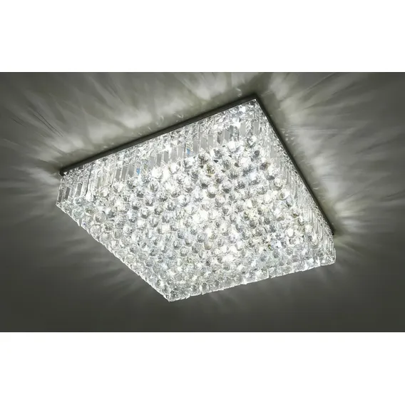Lustre De Cristal Legítimo Plafon 70x70 Cm Cor Branco 110V/220V Foto 1