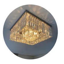 Lustre De Cristal Legítimo Plafon P/ Sala/quarto Base 50x50 Cor Prateado Bivolt Foto  mini 1