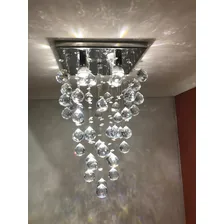 Lustre Em Base Inox 30x30 Chuva Pontudo Cor Prateado 110v/220v Foto mini 1
