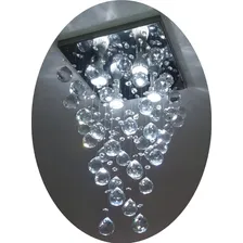 Lustre Em Base Inox 30x30 Chuva Pontudo Cor Prateado 110v/220v Foto mini 3