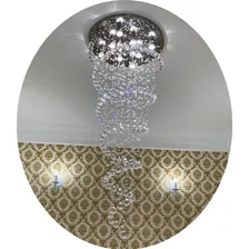 Lustre Em Cristais Legítimos 40mm Já Montado Cor Inox Espelhado 110v 220v (bivolt) Foto mini 1
