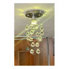 Lustre Em Cristais Para Lavabo Estrutura Prateada Bivolt 127 220 Base Do Lustre Quadrada Foto mini 4