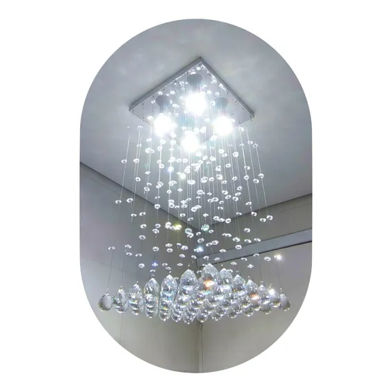 Lustre Em Cristal Legítimo 30x30 X 80cm Altura Com 110v/220v Foto 1