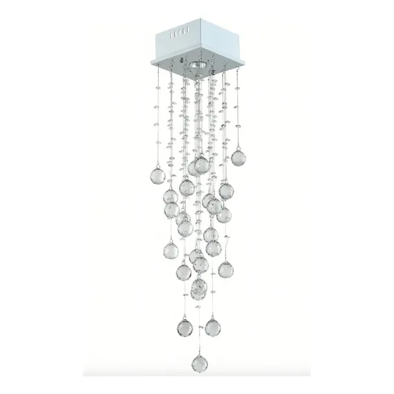 Lustre Em Cristal Legítimo 90cm Com 106 Bolas Cristais Inov Foto 1