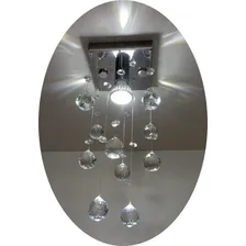 Lustre Gr 16 Chuva AcrÃlico Estrutura Prateado Bivolt 127 220 Base Do Lustre Quadrada Foto mini 2