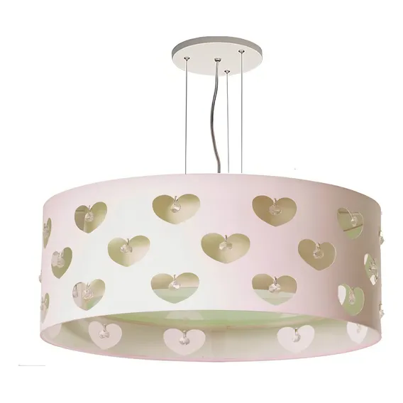 Lustre Infantil Pendente Corações Com Cristais 40x16 Aiwt Foto 1
