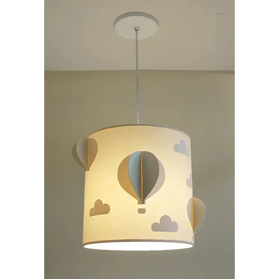 Lustre Luminária Balões Com Nuvens Quarto Infantil 25x25 Estrutura Cru 110v/220v (bivolt) Foto 1