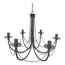Lustre Luminária Ferro Arte Rústica Cozinha Verniz 6 Bocais Estrutura Marrom 110v 220v (bivolt) Foto  mini 1