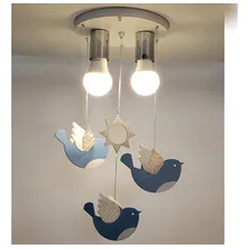 Lustre Luminária Infantil Passarinhos Azul Foto mini  2