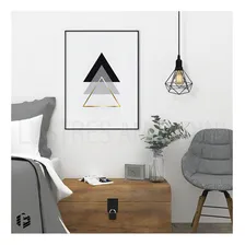 Lustre Luminária Pendente Aramado Diamante Preto Foto mini 3