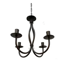 Lustre Luminária Pendente Teto Ferro 4 Bocais Ouro Velho Foto mini 2