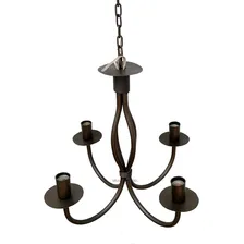 Lustre Luminária Pendente Teto Ferro 4 Bocais Ouro Velho Foto mini 3