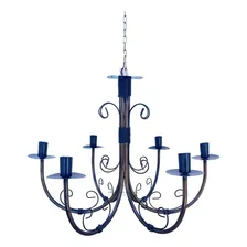 Lustre Luminária Pendente Teto Ferro Artesanal Verniz 6b Bivolt Foto mini 1
