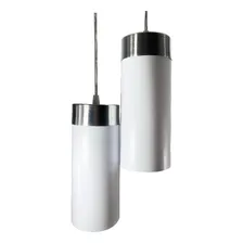 Lustre Luminária Pendente Utron Copo Duplo Translúcido E27 Estrutura Branco 110/220 Foto mini 4
