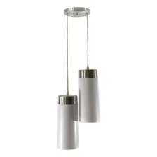 Lustre Luminária Pendente Utron Copo Duplo Translúcido E27 Estrutura Branco 110/220 Foto  mini 1