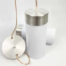 Lustre Luminária Pendente Utron Copo Duplo Translúcido E27 Estrutura Branco 110/220 Foto mini  3