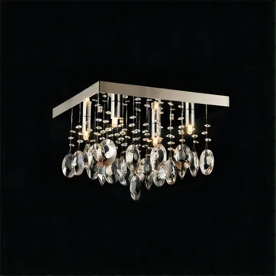 Lustre Luminária Plafon Cristal Pantheon 4 Lamp. Blumenau 110v/220v (bivolt) Foto 1