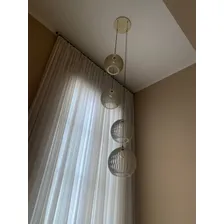 Lustre Para Sala Pé Direito Duplo Alto Quatro Ball P7 Marfim 110V 220V (Bivolt) Foto mini  3