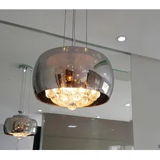 Lustre Para Sala, Quarto, Cozinha 40cm Molise Cristal Cor Cromado 110V/220V (Bivolt) Foto mini  3