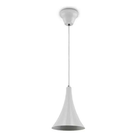 Lustre Pendente 458 1 Lâmpada Soquete E27 Estrutura Branca Foto 1