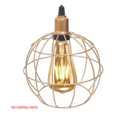 Lustre Pendente Aramado Duplo Globo Cobre Rose Gold Cabo Regulável Luminária Agp Ilumini Foto mini 3