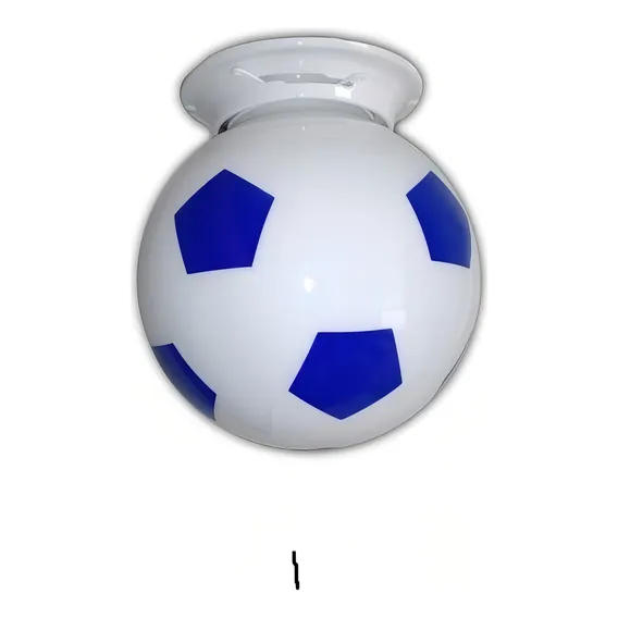 Lustre Pendente Bola De Futebol 20x20 Azul Foto 1