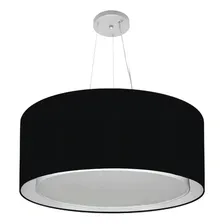 Lustre Pendente Cilíndrico Duplo Md-4302 Cúpula em Tecido 60x30cm Preto - Bivolt Foto  mini 1