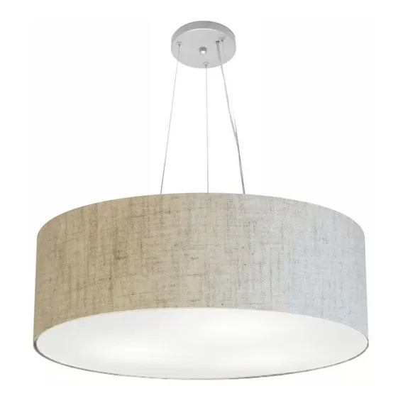 Lustre Pendente Cilindrico Md-4070 Cupula 80x30 Rustico Bege 110v/220v Foto 1