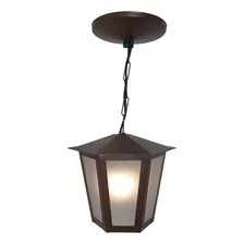 Lustre Pendente Colonial Sextavado L1c Marrom 110V/220V Foto mini 2