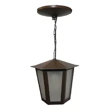Lustre Pendente Colonial Sextavado L1c Marrom 110V/220V Foto mini 1