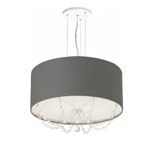 Lustre Pendente Com Cristais Cilíndrica 30x15 Preto Foto  mini 1